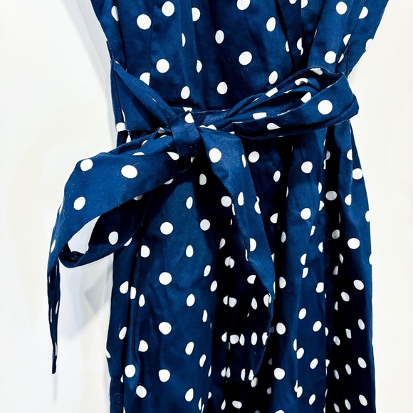 CHAPS Navy polka-dot dress - Picture 6 of 9